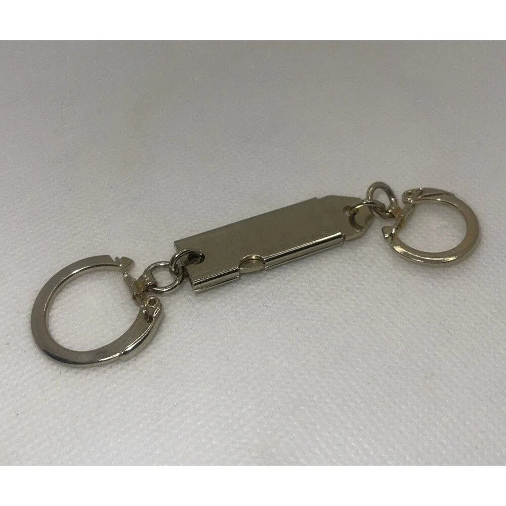 Vintage Keyring Fob Keychain Double Keyring - Pull Apart